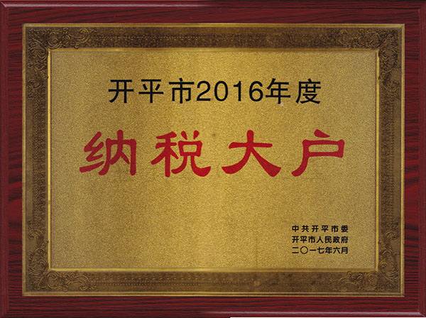 开平市2016年度 纳税大户(开平市人民政府）.jpg